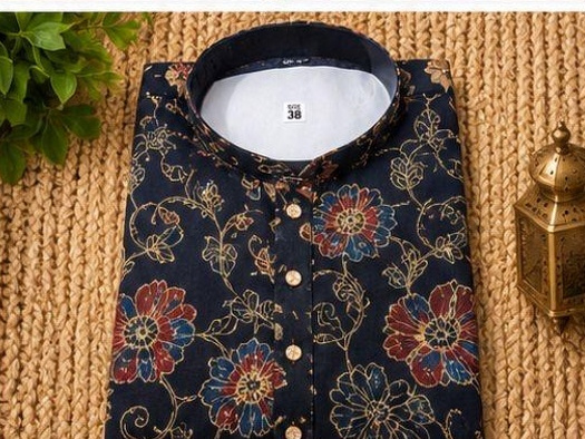 Navy floral kurta