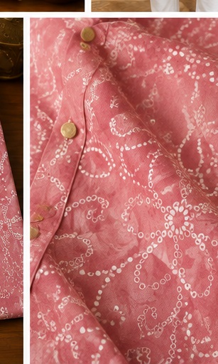 Dusty pink patterned kurta detail